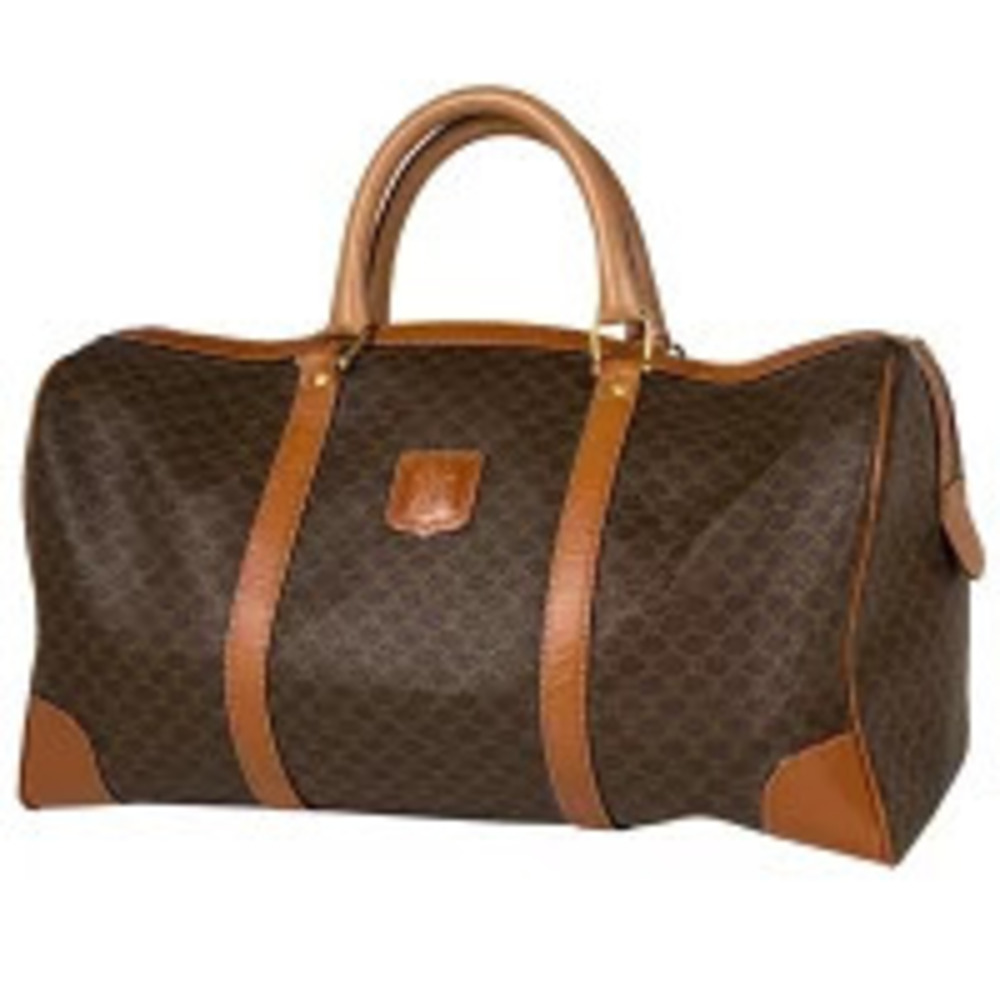 Celine Macadam Boston bag handbag canvas brown